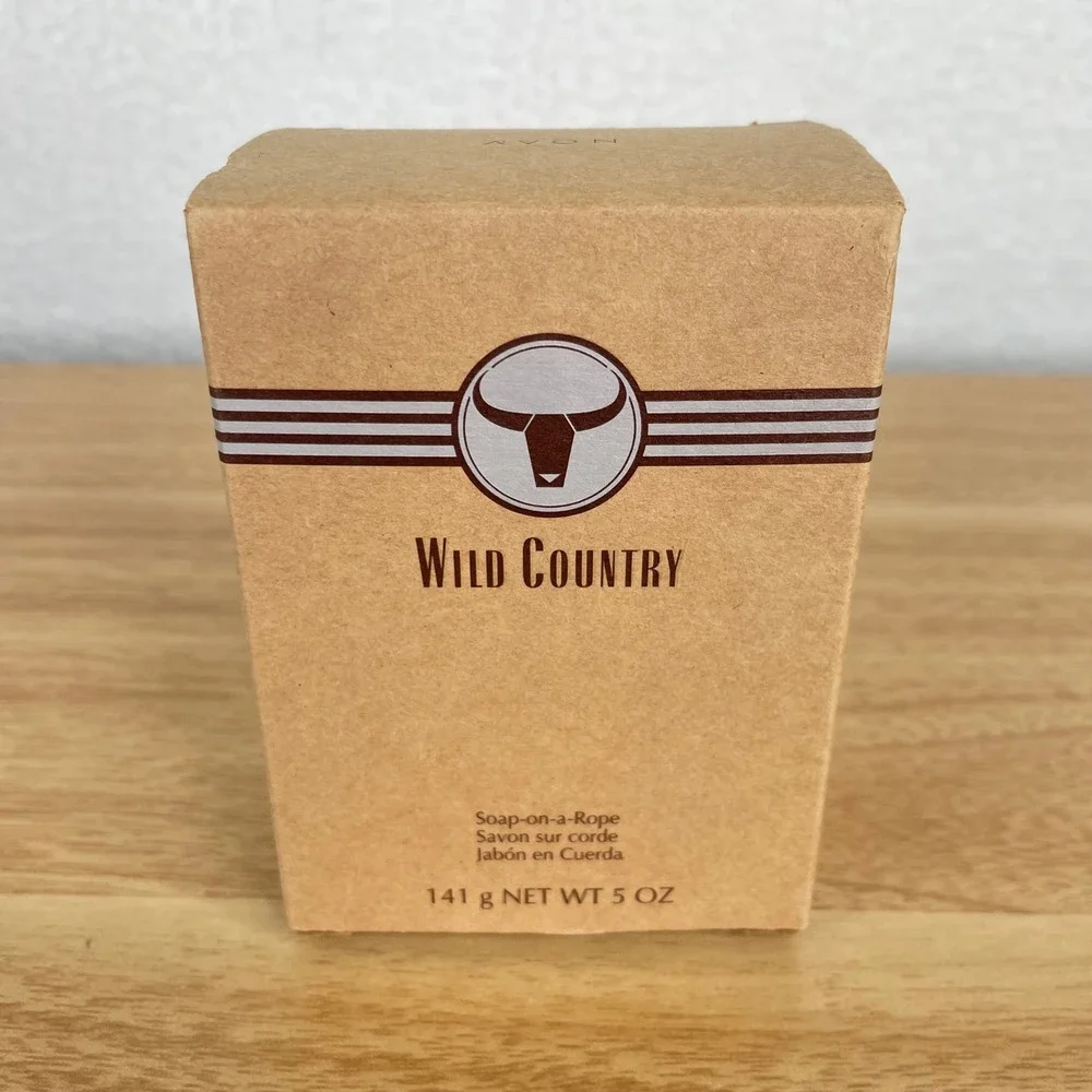 Avon Wild Country Soap on‎ a Rope 5 oz Mens Bergamot Sandalwood Scent New Boxed